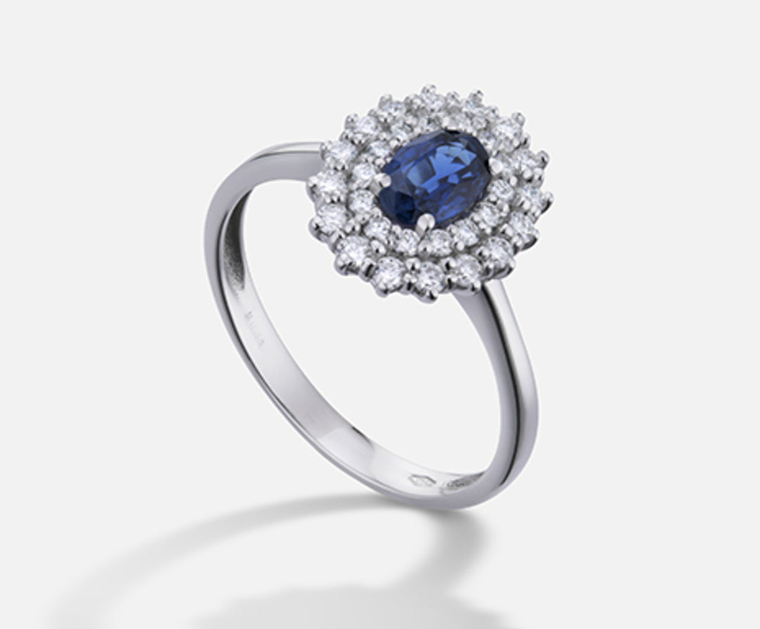 Nihama un safir de 18k nr. oval 6x4 ct.0,67 dia ct.0,37 NA5116O4ZFN067