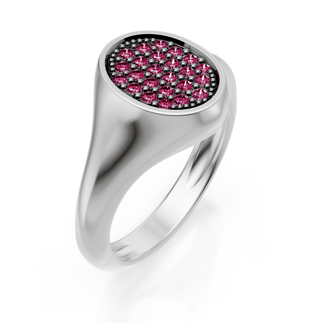 World Diamond Group inel oval roz marimea 10 cu z.roz aur alb ACH002ZPB