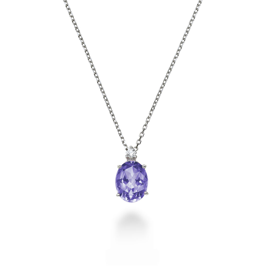 Mikiko cl 18k ovális ametiszt 7x5 ct.0,60 átm. ct.0,015 MD5035O4AMET