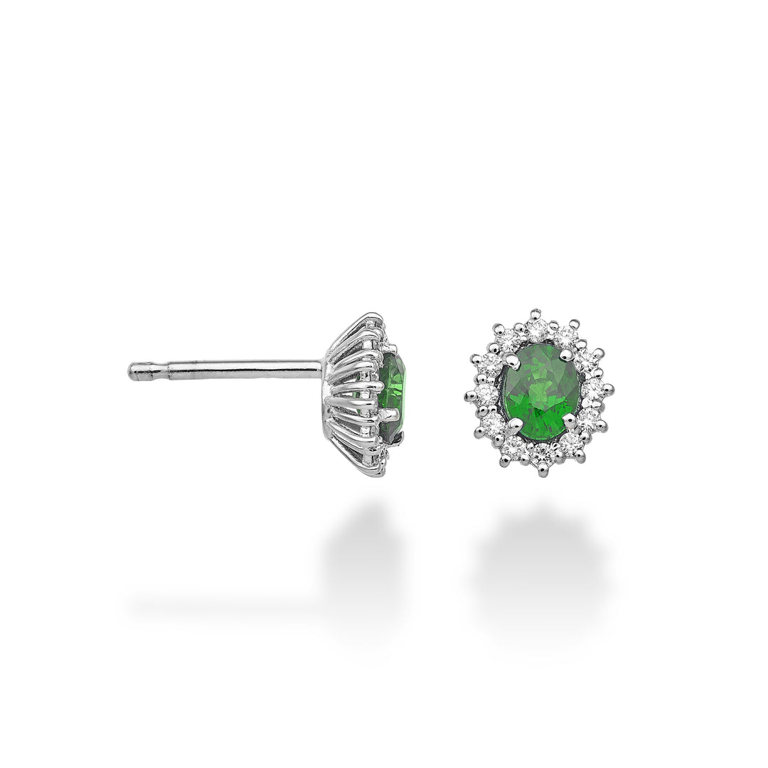 Mikiko o esmeralda de 18k n. ovalado 5x4 ct.0,60 diam. 0,20 quilates MO5104O4SMN