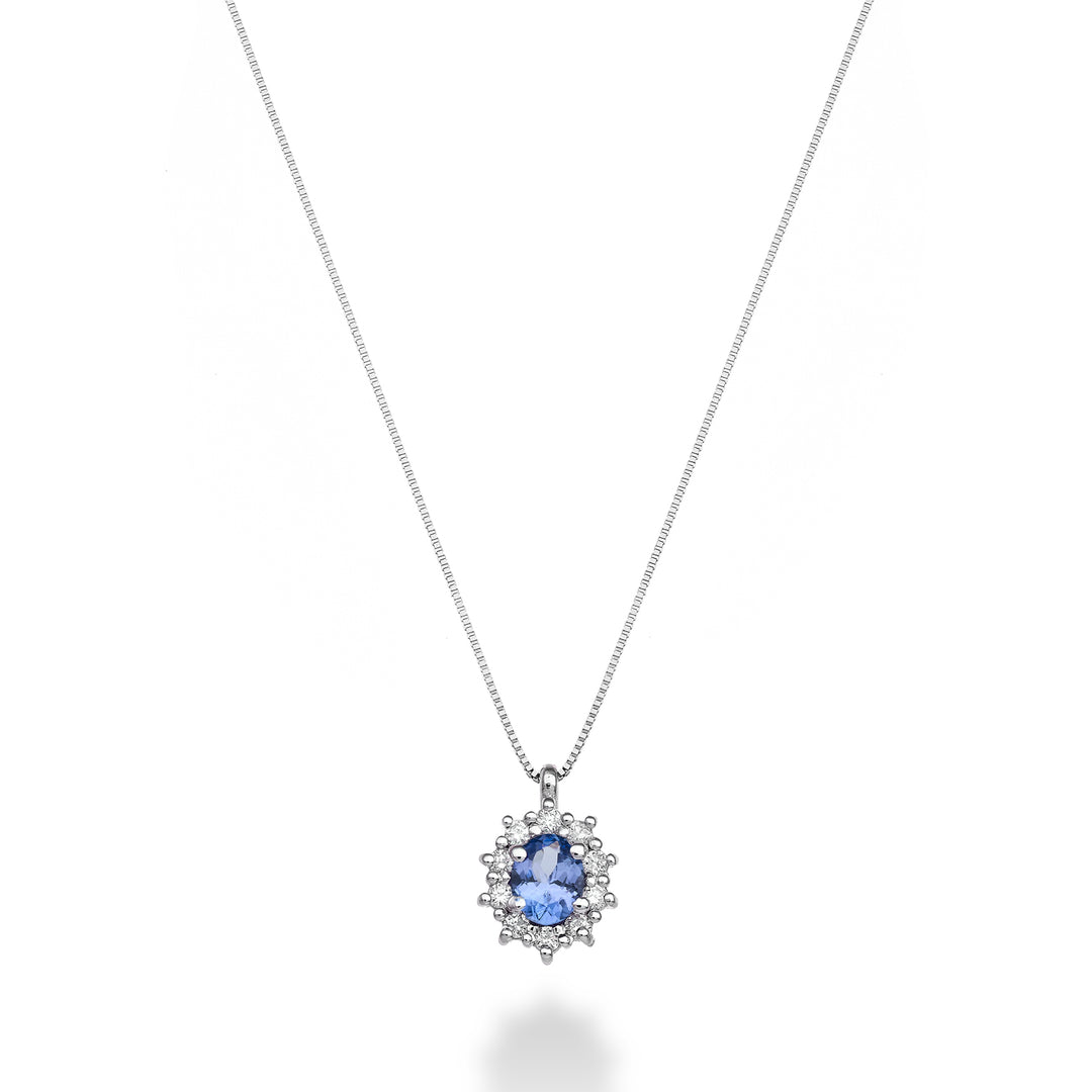 Mikiko cl 18k ovale tanzaniet 4x3 ct.0,14 diam. ct.0,08 MD5125O4TZN