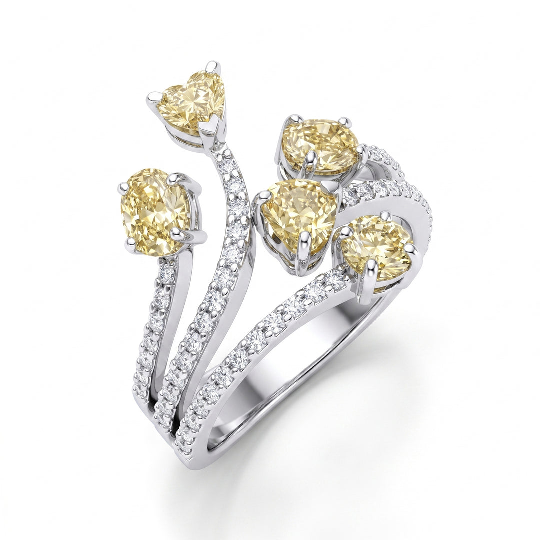 Golay diamant fantaisie forme bague diamants sur la tige AMP862DFYB-26104110073