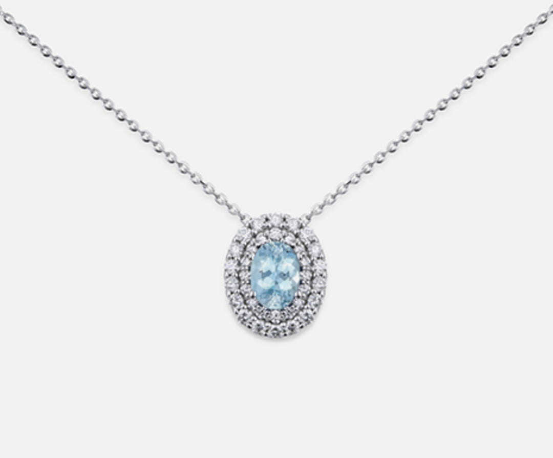 Nihama cl 18k oval acvamarin 6x4 ct.0.30 dia ct.0.33 ND5061O4AM