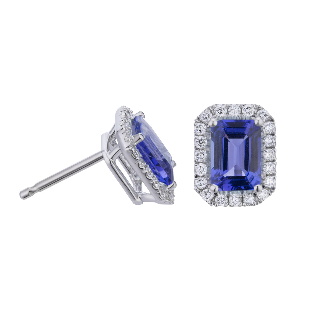 Golay 八角形タンザナイト イヤリング 8x6 とダイヤモンド OCL072DITZ4-23166110349