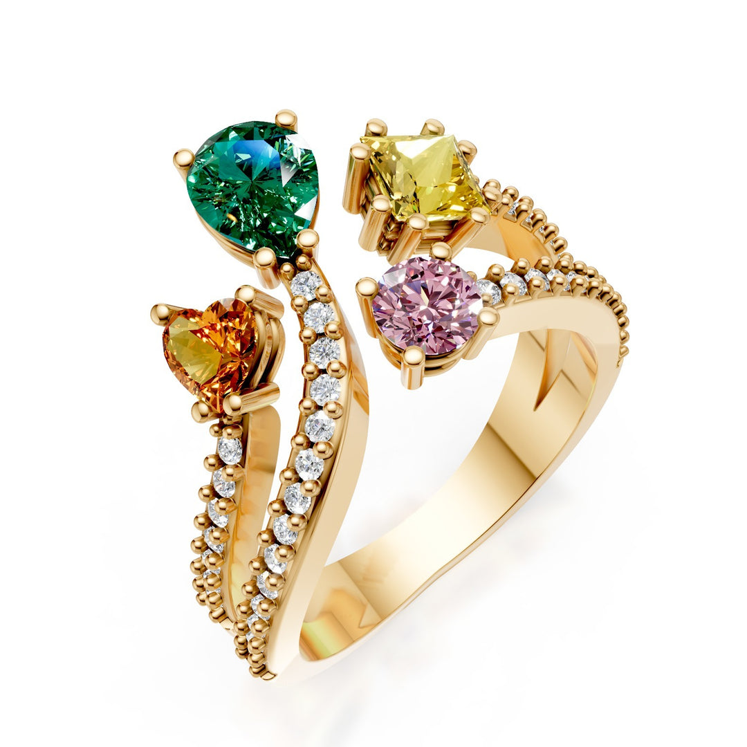Golay ring sapphires shape multicolor diamonds on the shank AMP664DMCC1G-25154110255