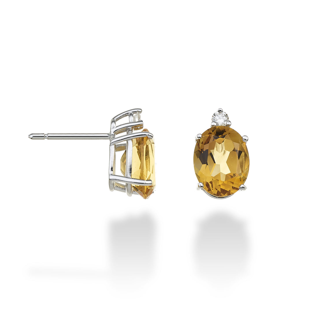 Mikiko eller 18k oval citrin 7x9 ct.3,30 diam. ct.0,08 MO5080O4CITR