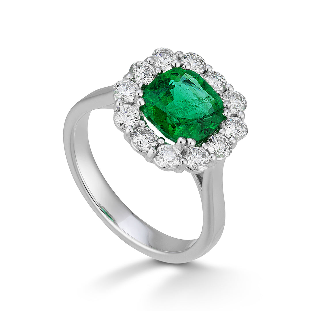 Golay kudde smaragdring 7x8 och diamantkontur ACLC459DSM78-25063110064