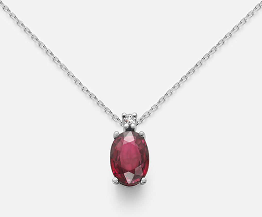 Mikiko cl 9k soikea rubiini 7x5 ct.0,90 halk. ct.0,015 MD5035R4RBC