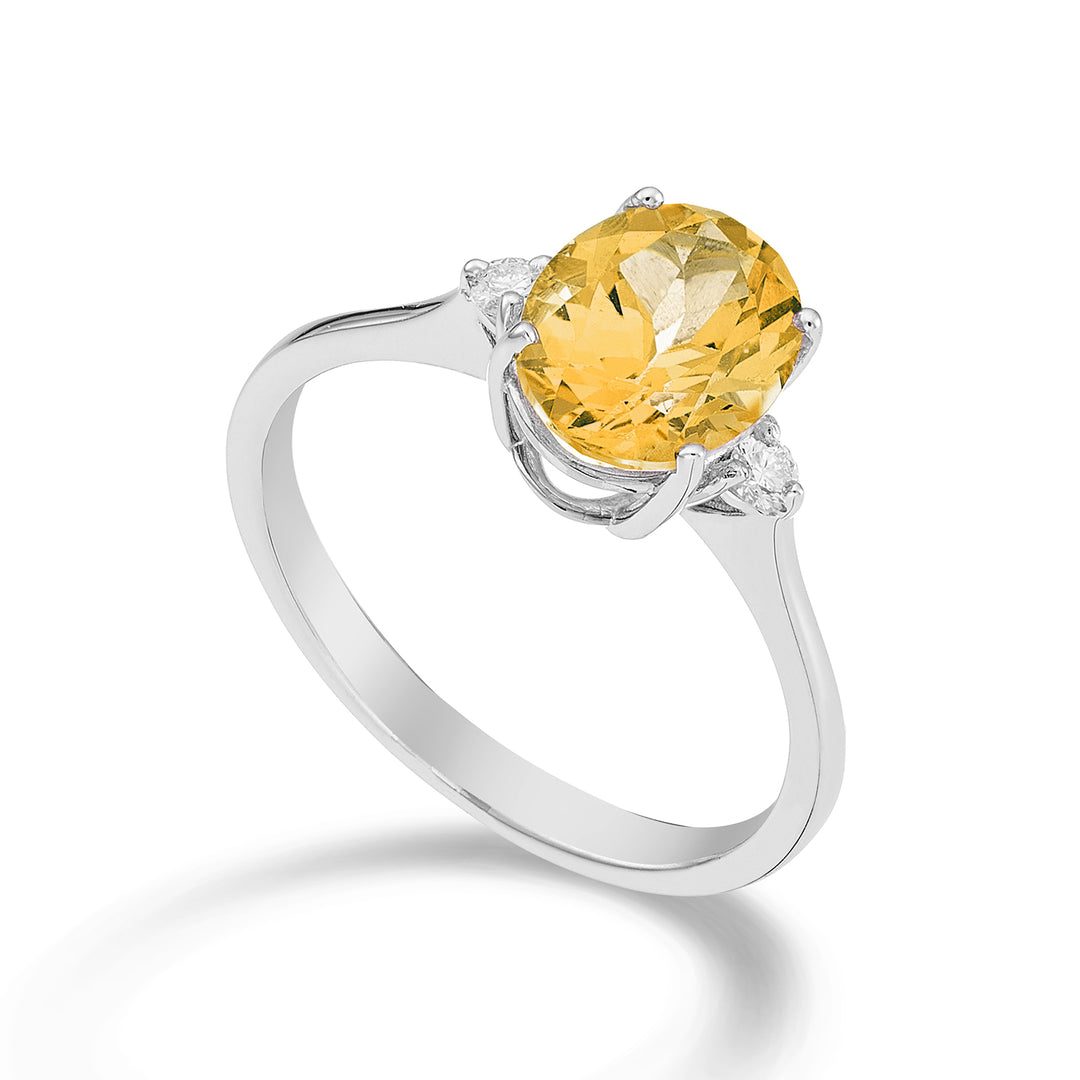 Mikiko an 18k oval citrine 7x9 ct.1,65 diam. ct.0,08 MA5143O4CITR