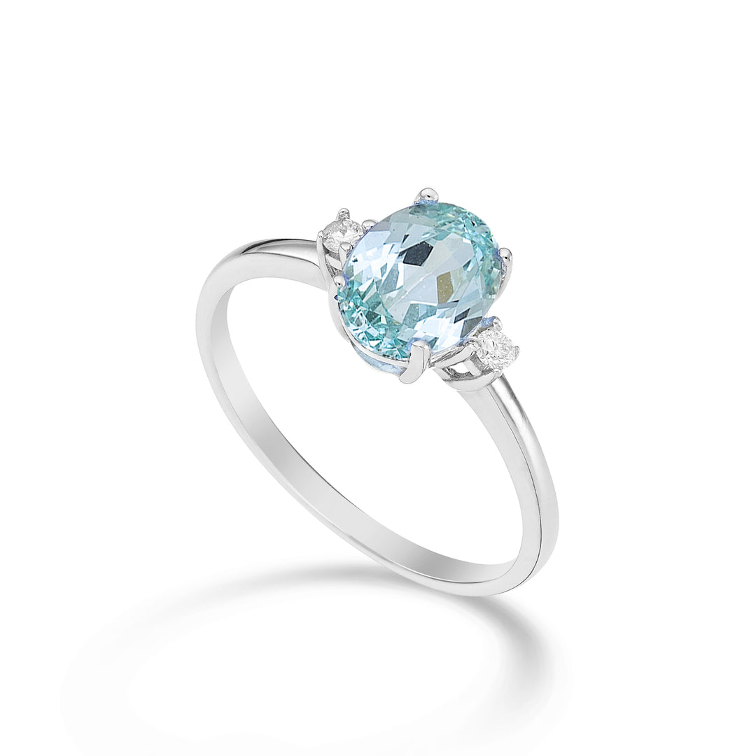 Nihama o turmalina paraiba ovala de 18k 8x6 ct.1,60 diam. 0,05 ct NA5074O4PAR