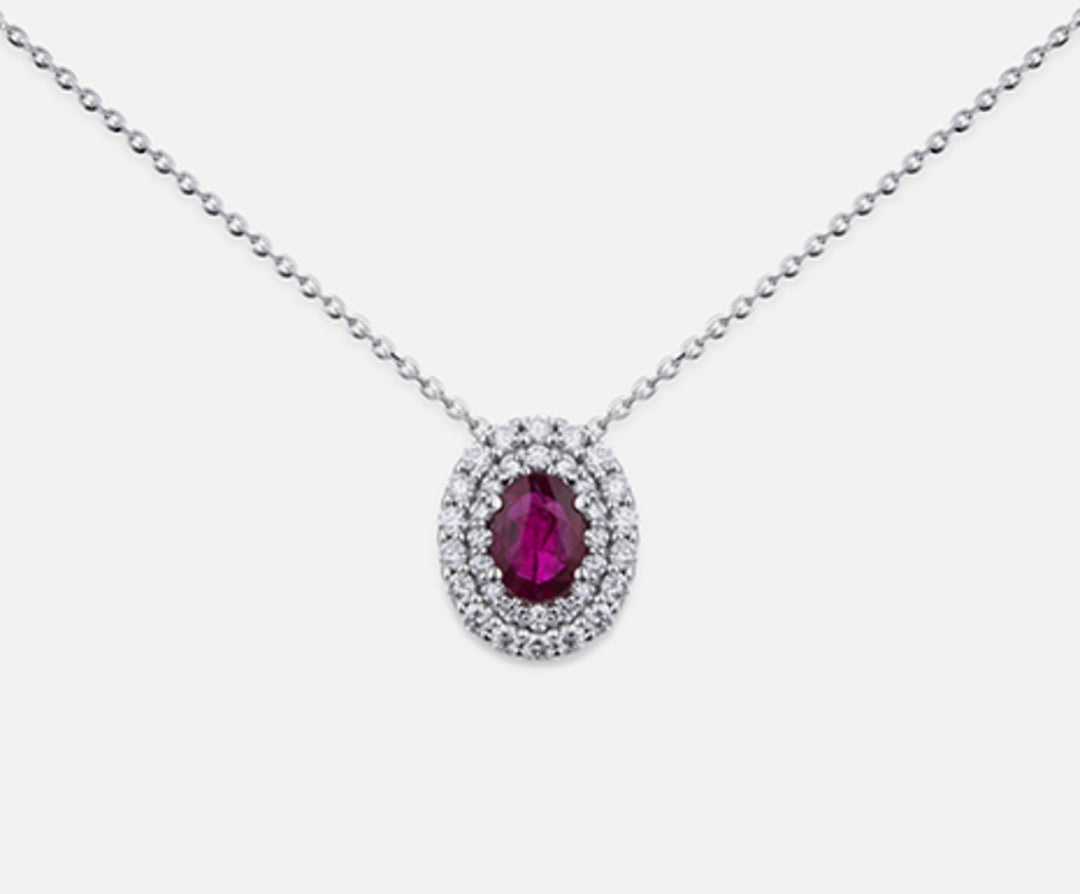 Mikiko cl 18k rubis n. ovale 6x4 ct.0,40 diamètre ct.0,33 MD5061O4RBN040