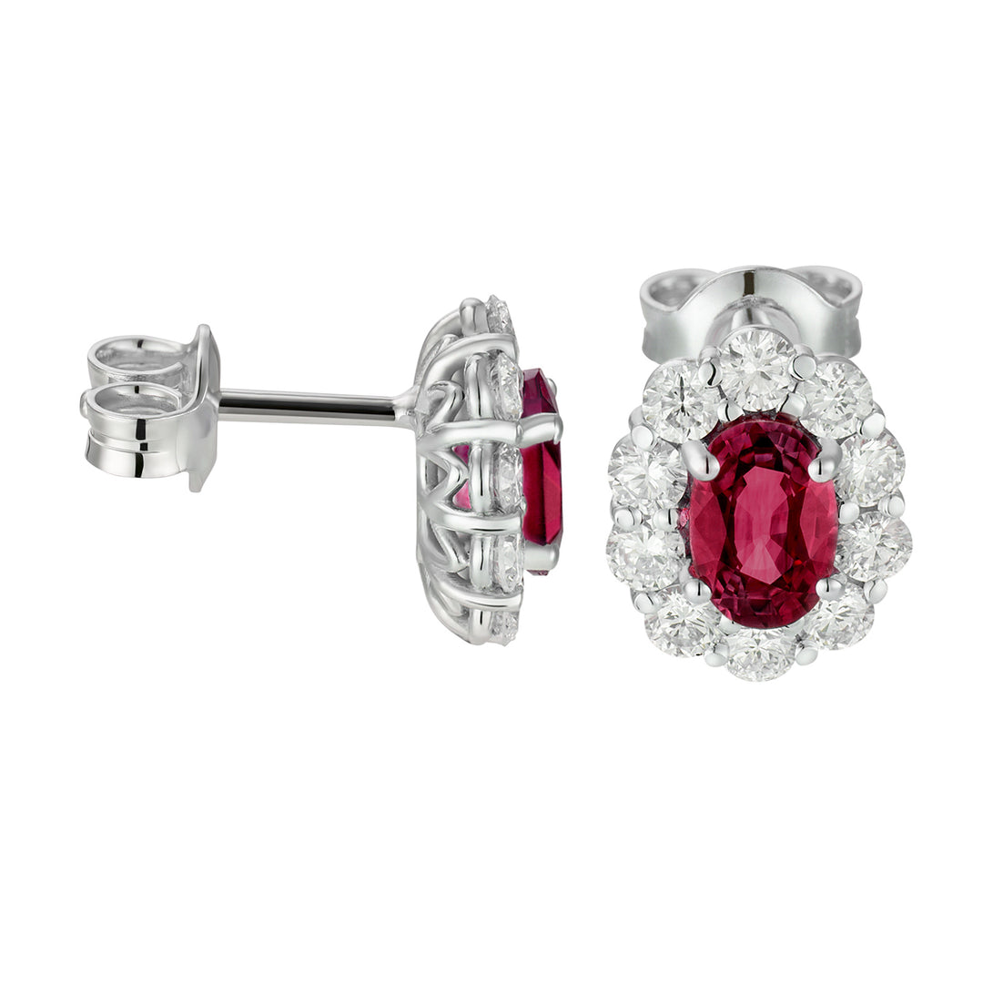 Pendientes Golay 6x5 rubí ovalado y diamantes OCL043DIRU-22158110136
