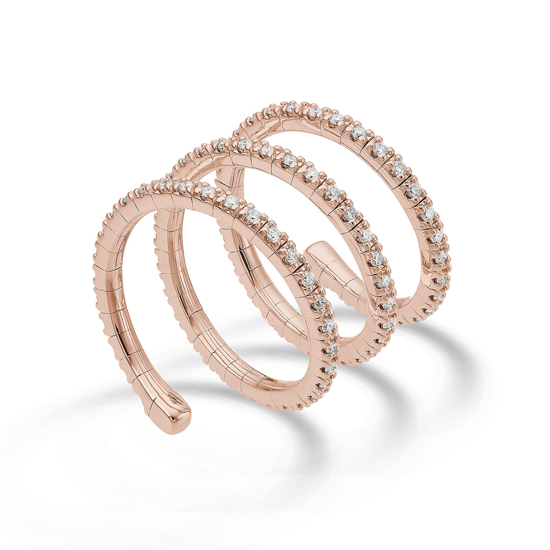 Golay un flex girodito de 18k 3 spire diam. Aur roz de 0,87 ct GAFLEX004DIO3