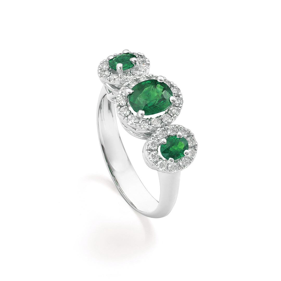 Golay-Smaragd-Trilogie-Ring 4x3 Cent 6x5 Diamanten ACL3123DISM56-24180110025