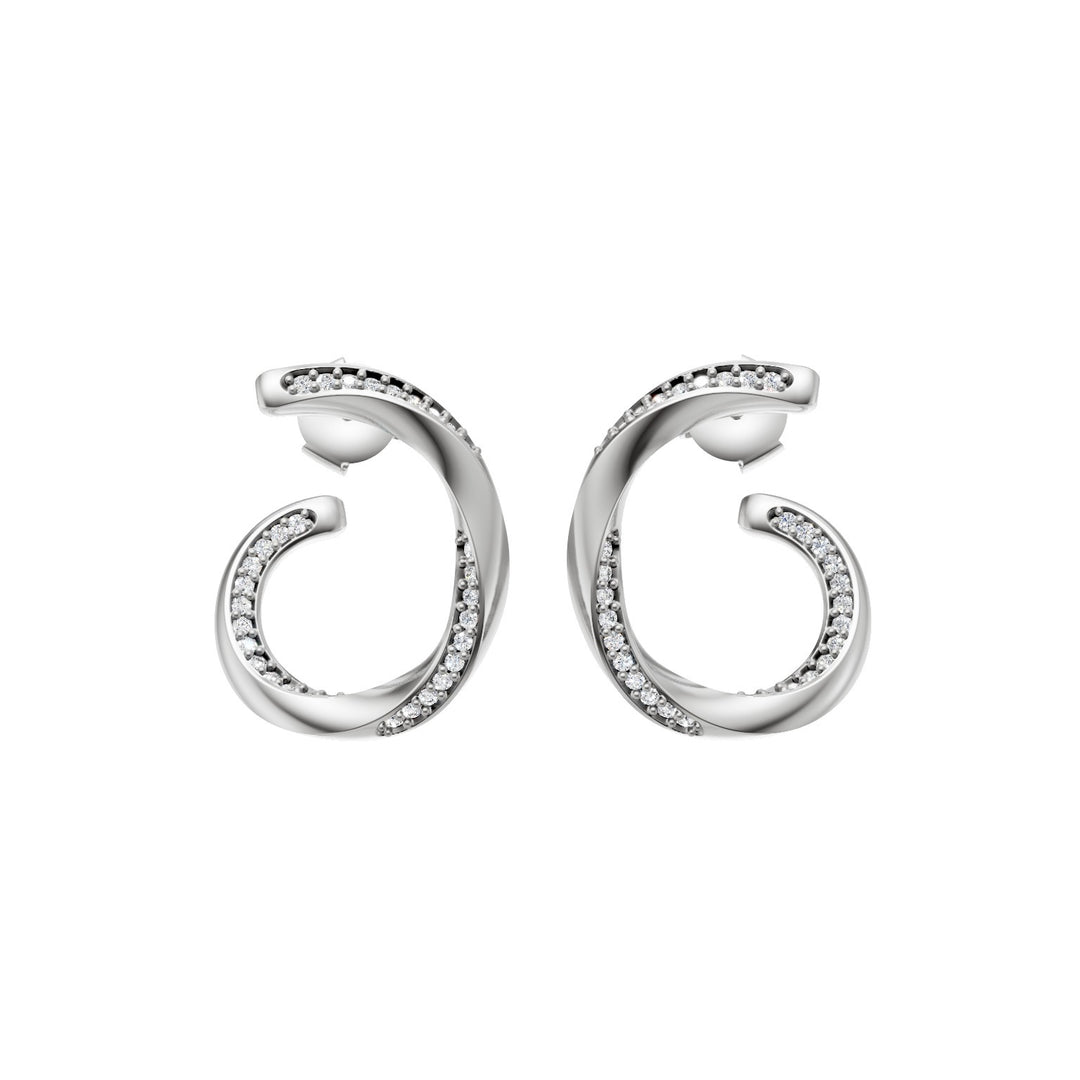 Cercei Golay I love luna nouă cu diamante din aur alb OD623DB-25016110061