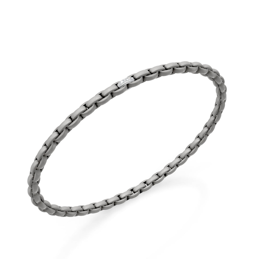 Golay grå titanium armbånd, med en platin pave indsats, ovalt led, 17 cm GBR034E1PTDIGR-170