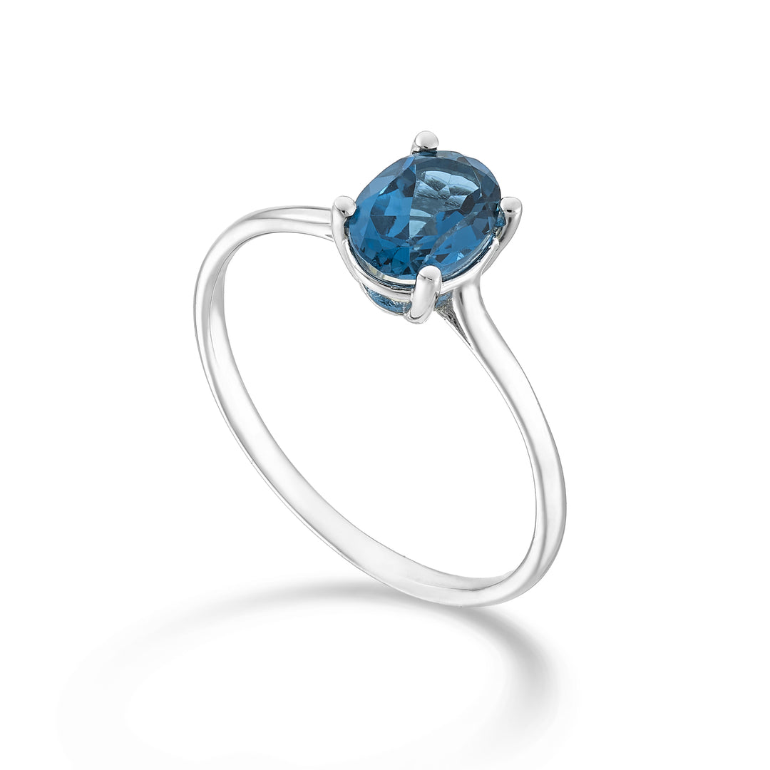 Nihama een 18k ovale London Blue Topaas 7x5 ct.1,00 NA5171O4TPBL