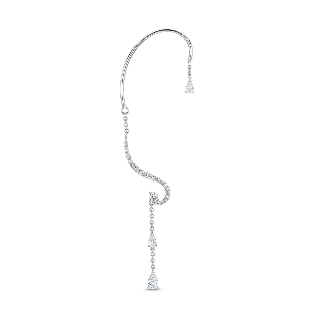 Golay højre øre manchet ørering med runde diamanter og dråber OD762DBDX-26012110158