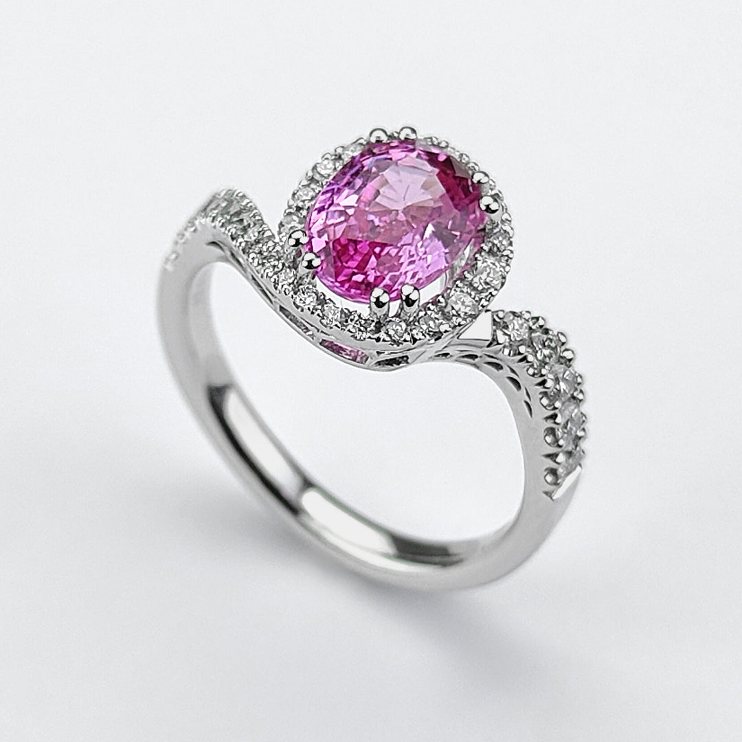 Golay ring z.pink oval 8x6 infällt skaft och kontur ACLCG435DIZP86-24085110049