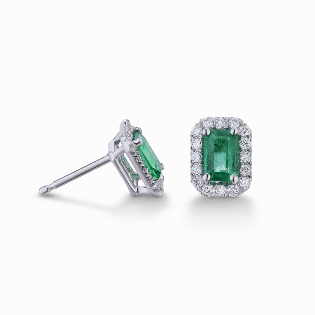 Golay 7x5 åttekantede smaragdøreringer og diamanter OCL072DISM3-26118110074