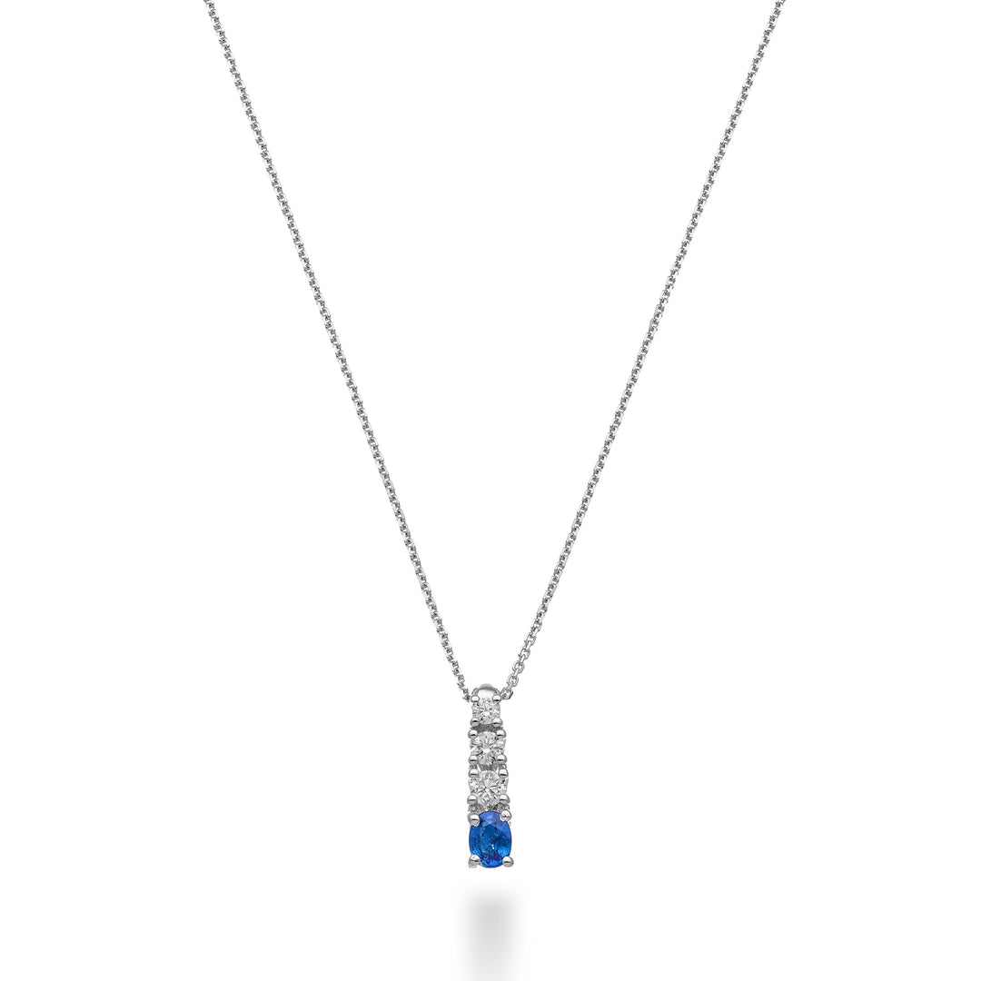 Golay oval zaff kolye kolye 6x4 ve 3 kademeli pırlantalı GCLS489DZB64-24270110105