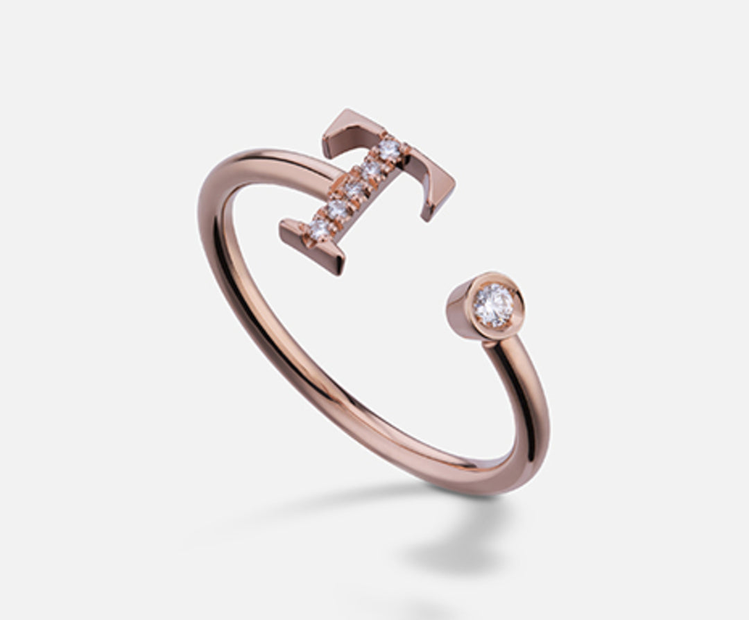Golay en 9k bokstav t stor roséguld diam. ct.0.06 GAFTD2R3