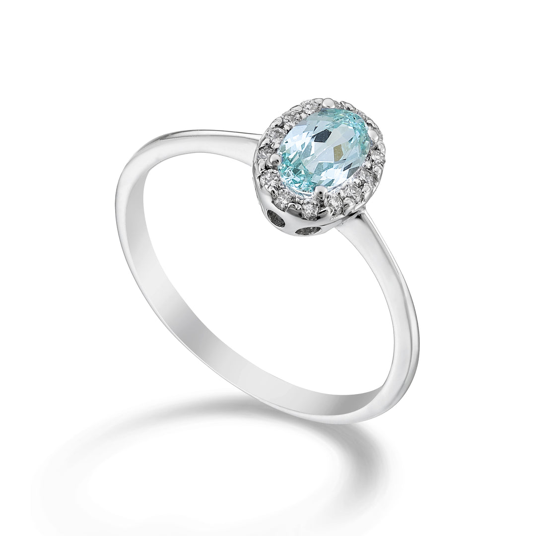 Mikiko egy 18k paraiba turmalin ovális 6x4 ct.0,70 dia ct.0,09 MA5115O4PAR
