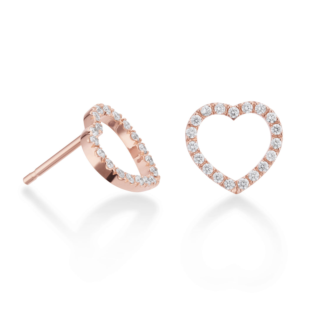 Pendientes Golay amami corazón mediano con diamantes OFCU004DI-22137110064