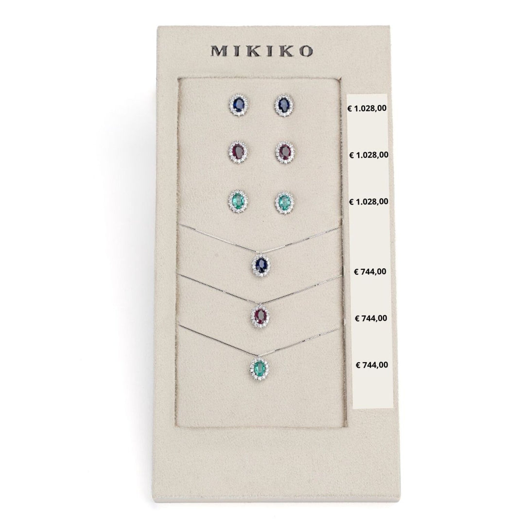 Pacote Mikiko cl 5086 + ou 5068 18kt oval 6x4 safira, rubi e esmeralda tr. M.LIGHTBOX.16-T