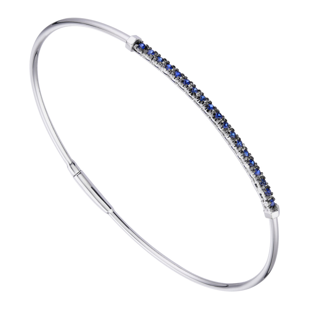 Pulsera esclava de bisel cuadrado Golay con zafiros azules BSCQ010030ZB