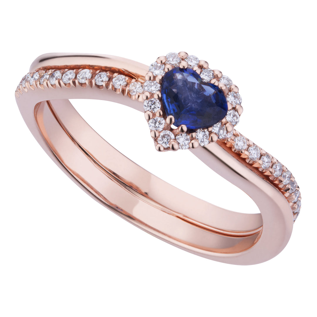 Golay ring with heart and contour sapphire + shank ACT012DIZB2-20016110030