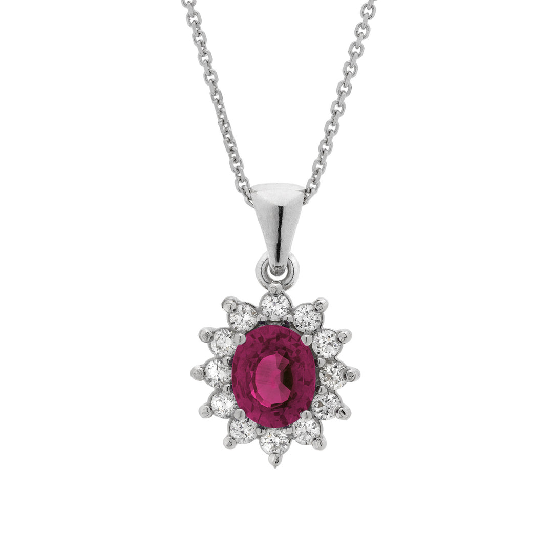 Golay-Halskette mit 6x5 ovalem Rubinanhänger und Diamanten PCL019WDIRU-22158110160