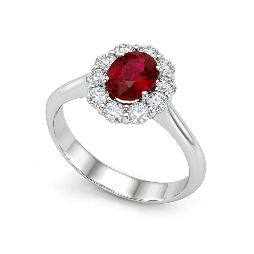 Golay oval rubinring 6x5 och diamanter ACL043DIRU-25143110237