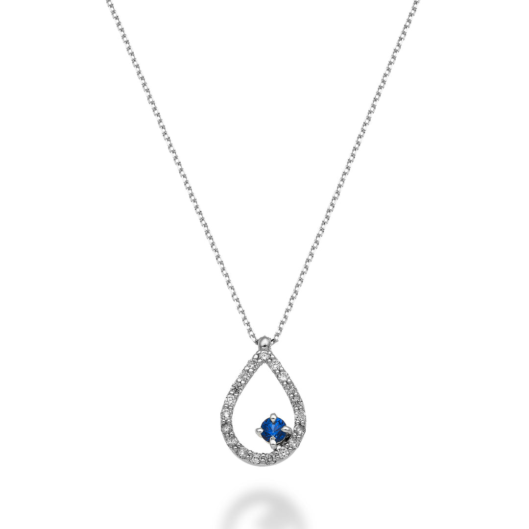 World Diamond Group cl 18k "drop" sapphire n. 0,11 ct διάμ. ct.0.14 GD5158O4ZFN025