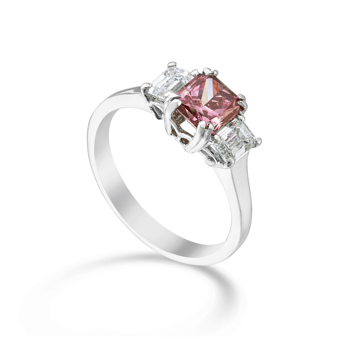 X-Diamond zentraler strahlender LGD-Diamantring rosa XDATRRD024WBP-22061110072