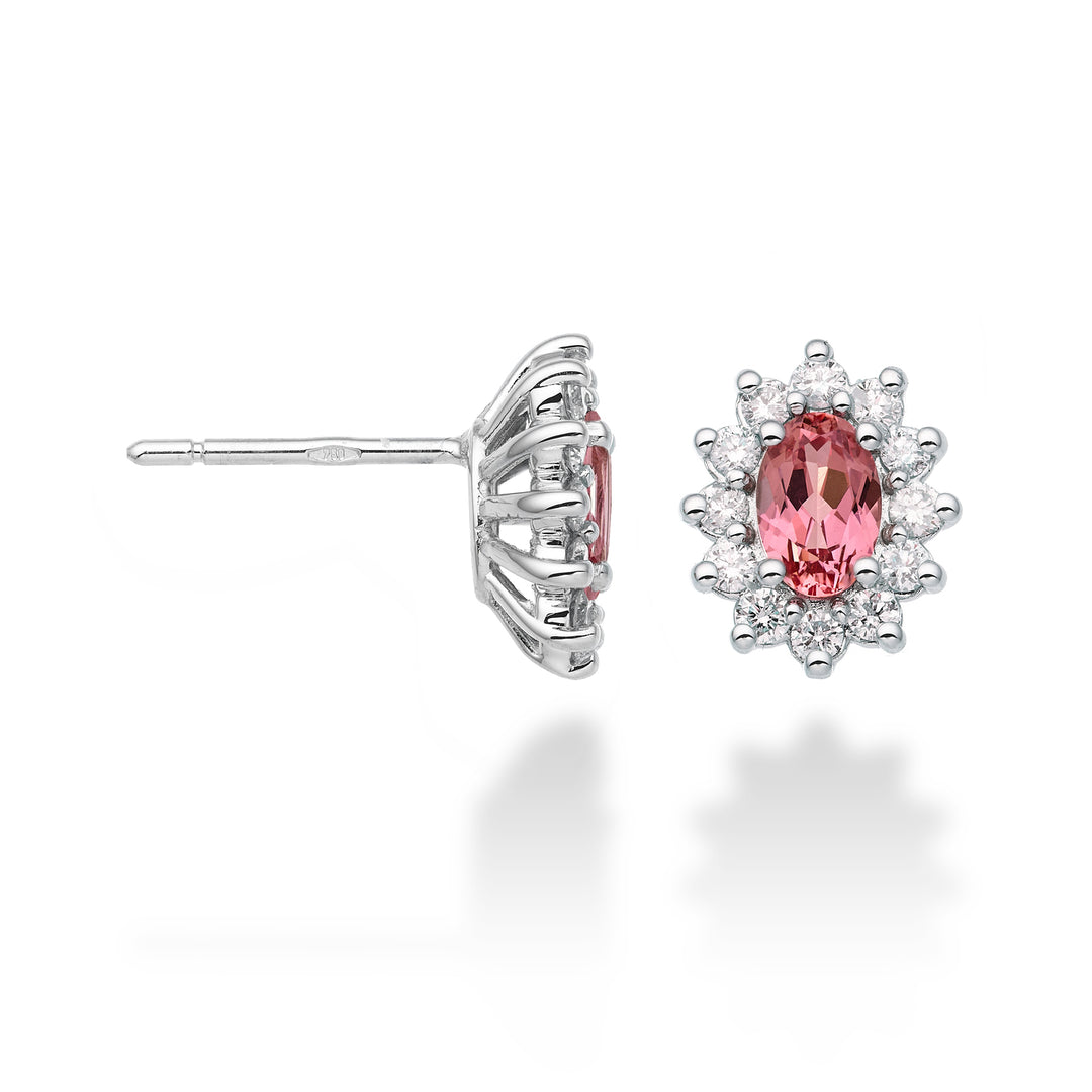 Nihama ή 18k οβάλ ροζ ζαφείρι 6x4 ct.1,20 διάμ. 0,46 ct NO5030O4ZFRP
