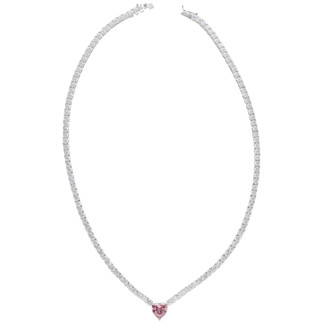 Nihama cl ag925 edelsteen swarovski wit en roze ND7585A4ROSA000
