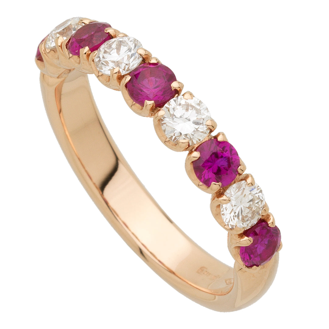 Golay evighetsring 1/2 ring diamanter+rubin 1,23 ct AFP1228DRU-21188110003