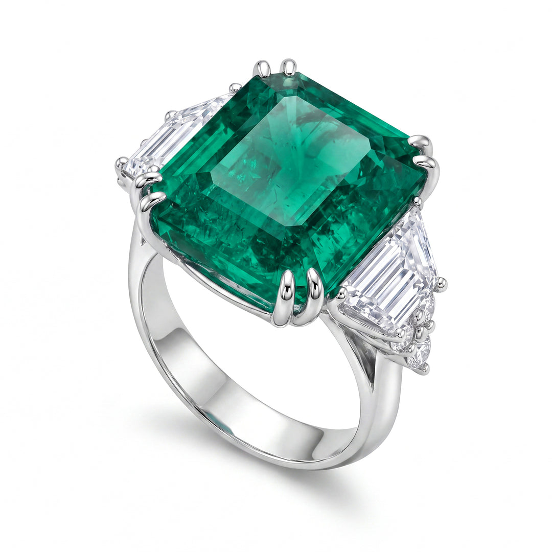 World Diamond Group kahdeksankulmainen smaragdisormus 11,32 ct 15x12 APU095WDISM-16208110029