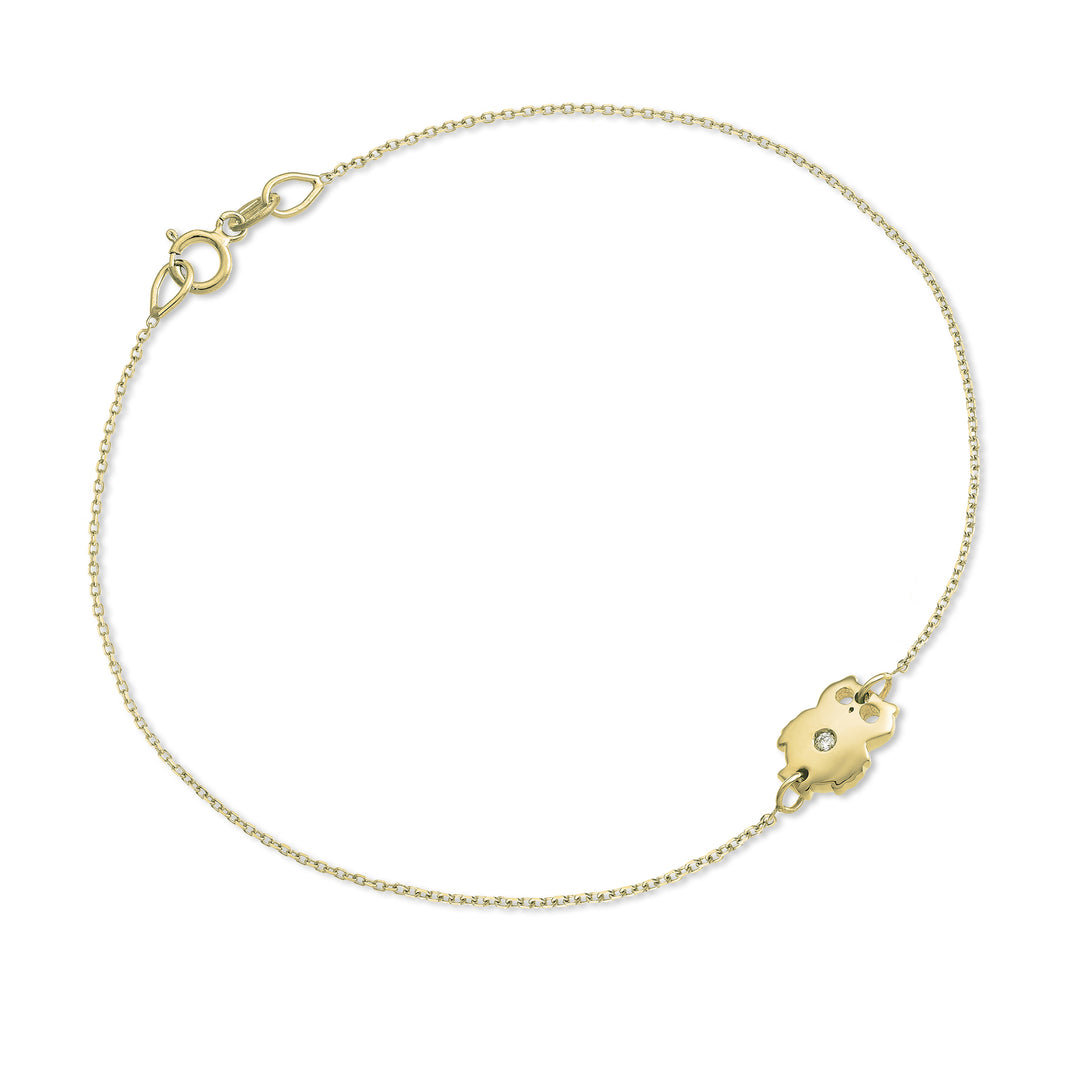 Nihama br 18k owl ct.0.01 yellow gold NB5044O1BR001
