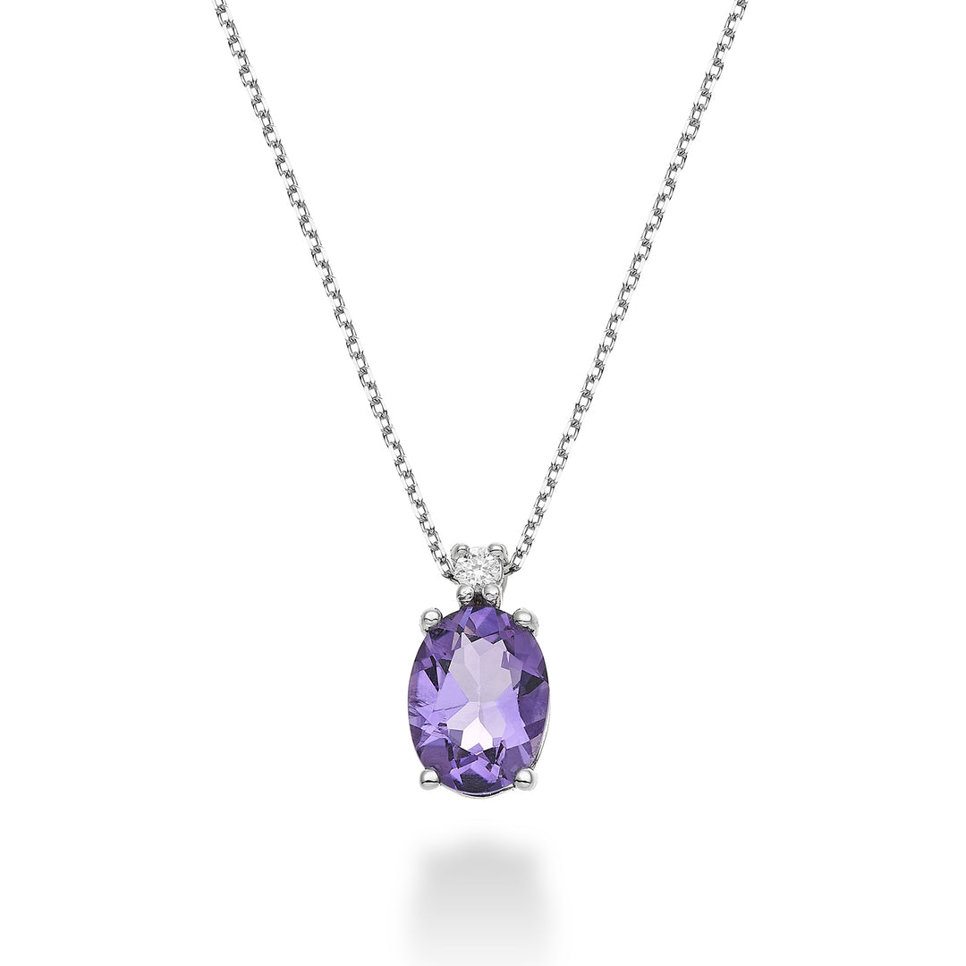 Mikiko cl 18k oval ametyst 8x6 ct.1,10 diam. ct.0,025 MD5036O4AMET