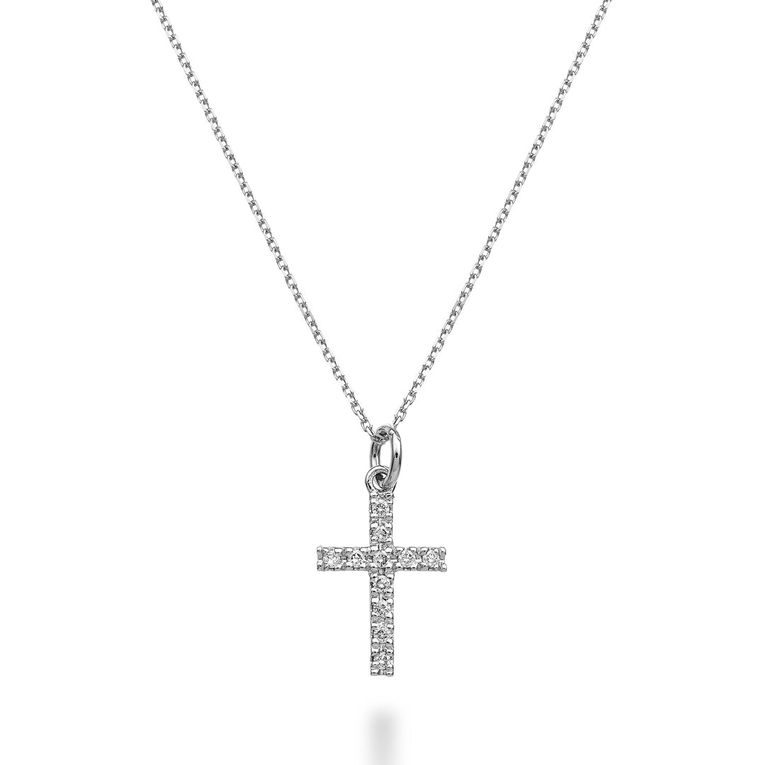Colier World Diamond Group Cruce din aur alb 18k diam. ct.0,07 GCROCE06CLO4