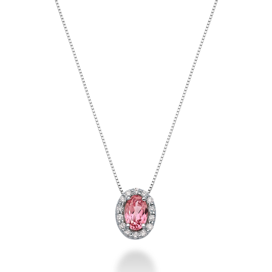 Mikiko cl 18k oval pembe safir 6x4 ct.0.60 dia ct.0.09 MD5059O4ZFRP