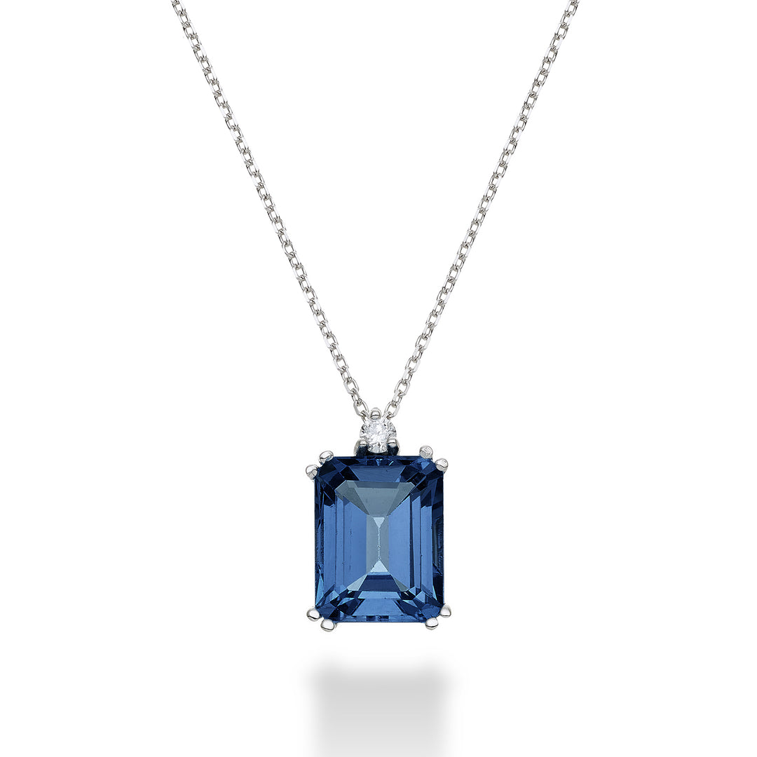 Mikiko cl 18k topaze bleue de Londres octogonale 7x9 ct.2,65 diam. ct.0,04 MPCL090DITPBL4O4