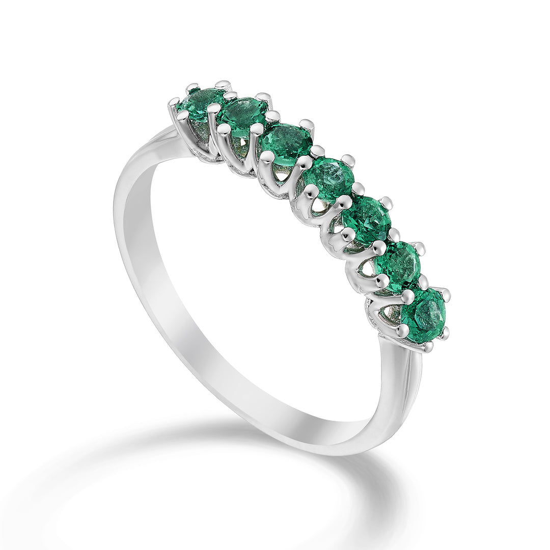 Golay lineáris riviéra gyűrű 7 smaragd összesen 0,52 ct AR7L046SM056-23053110015