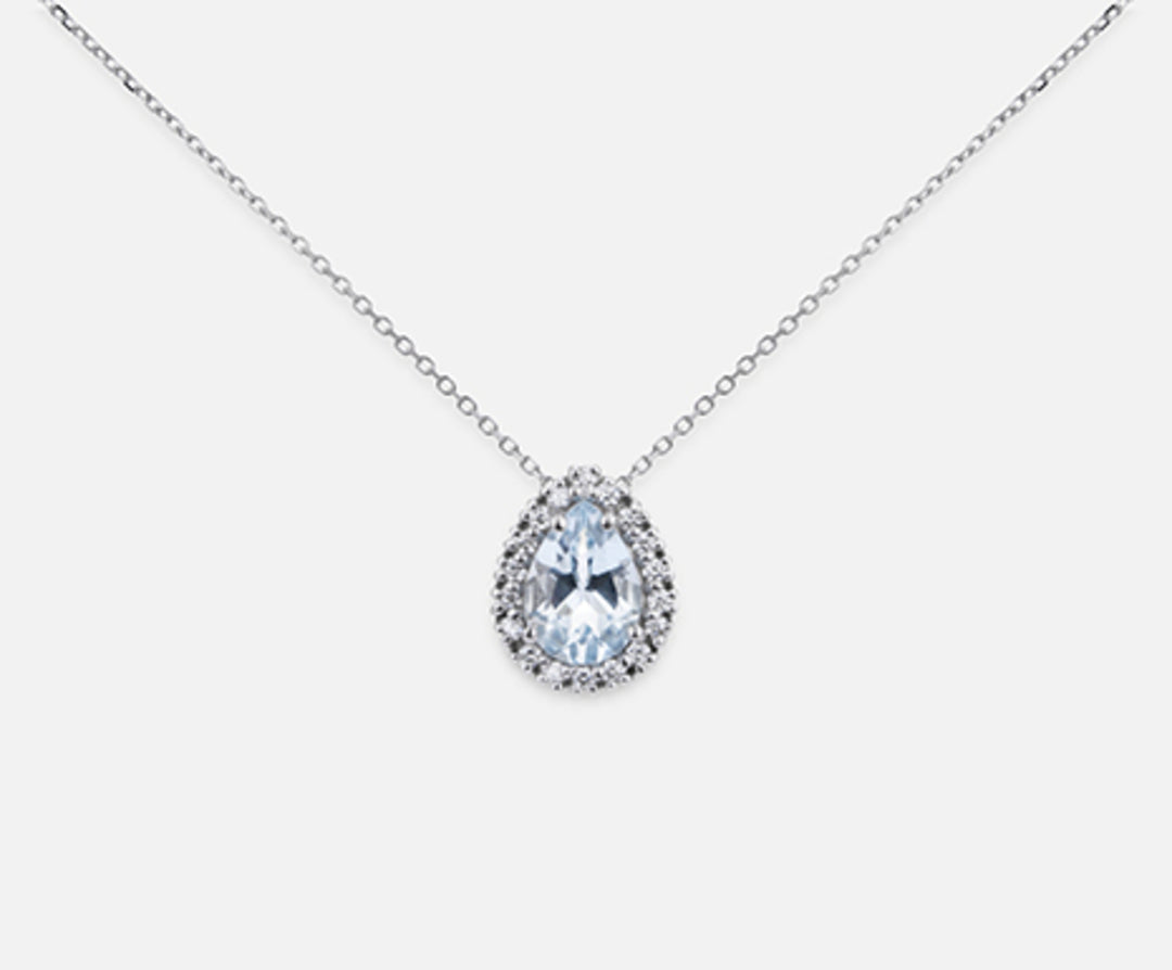 Nihama cl 18k acquamarina goccia 7x5 ct.0,50 dia ct.0,09 ND5058O4AM