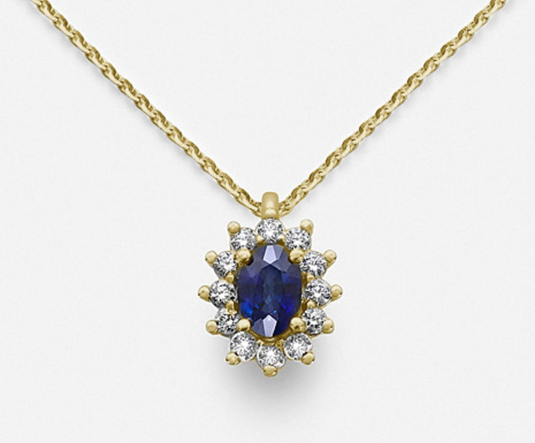 Mikiko cl 18k oval safir 6x4 sarı altın 0,40 ct çap. 0,23 ct MD5047O1ZFD