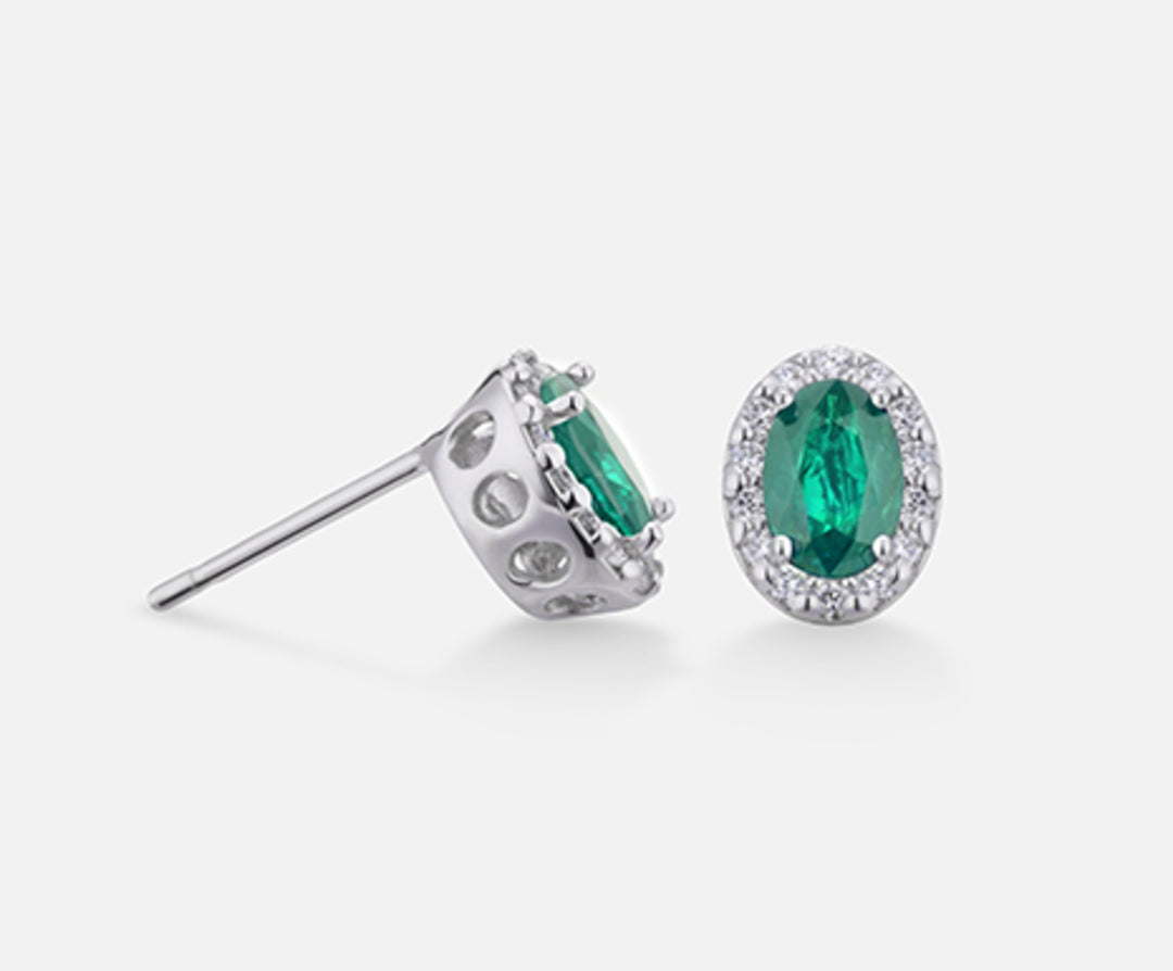 Mikiko or 18k smeraldo n. ovale 6x4 ct.0,84 dia ct.0,18 MO5038O4SMN084
