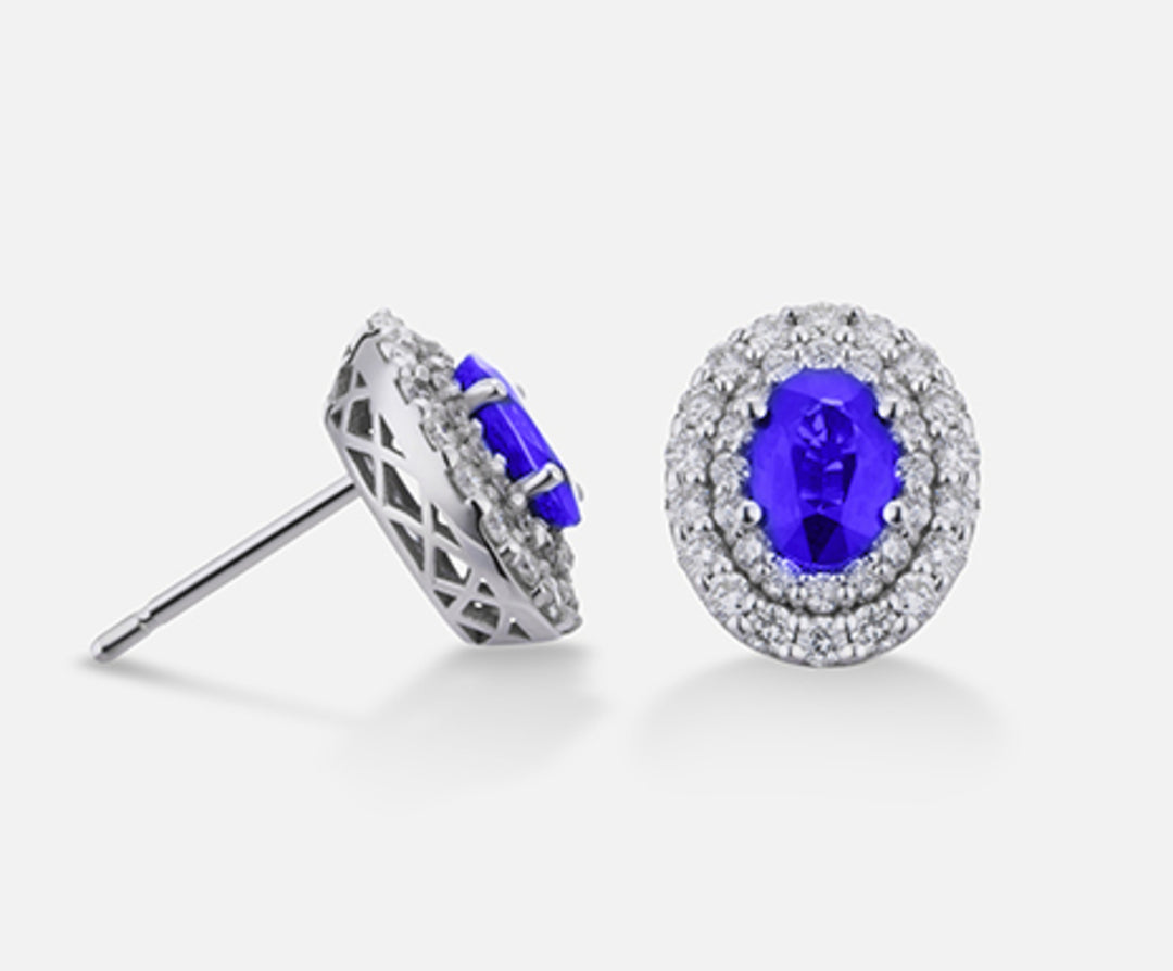 Mikiko vagy 18k tanzanit n. ovális 6x4 cs.0.76 dia ct.0.66 MO5040O4TZN