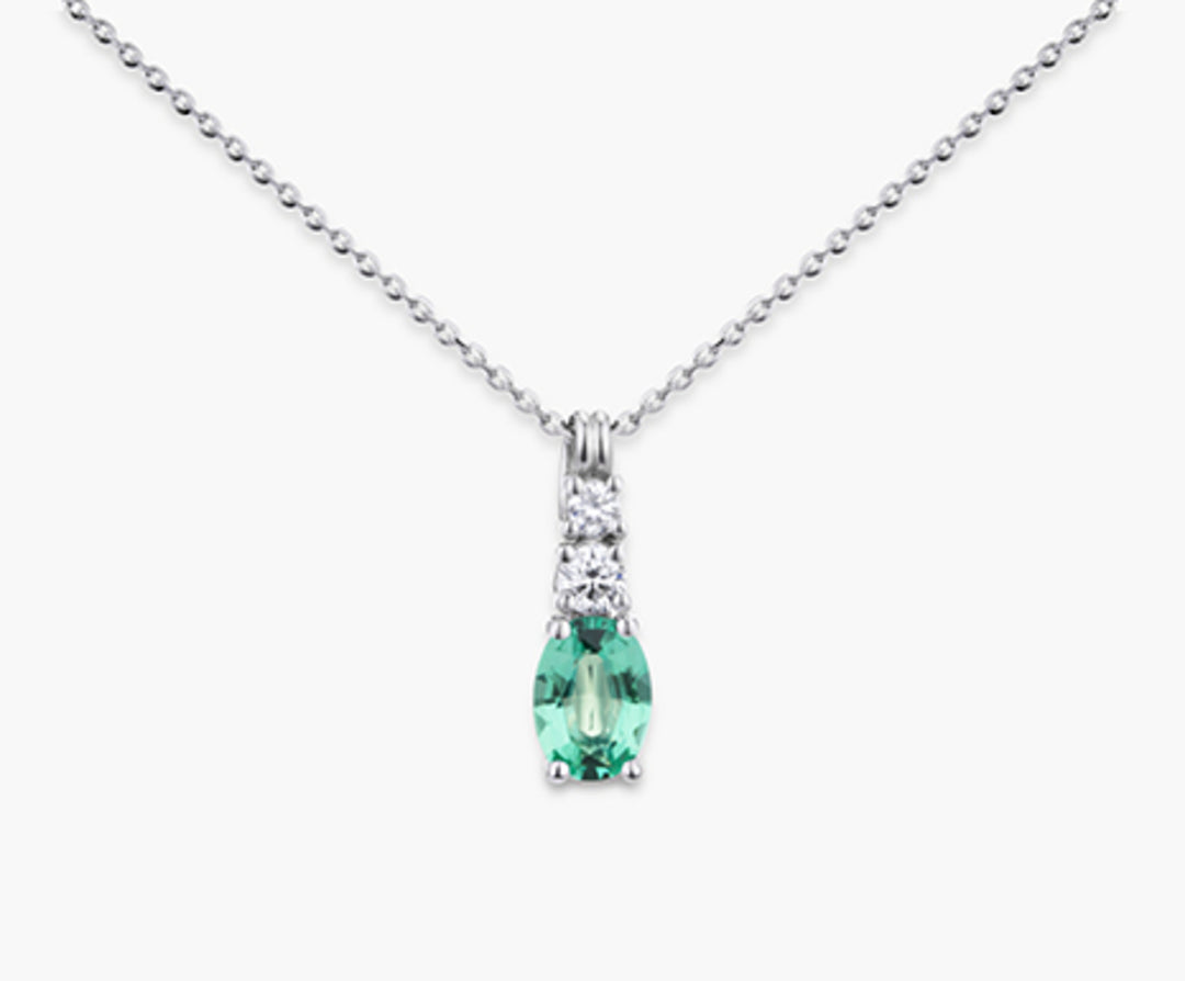 Nihama cl 18k οβάλ σμαραγδί 7x5 ct.0.60 διάμετρος ct.0.15 ND5056O4BE